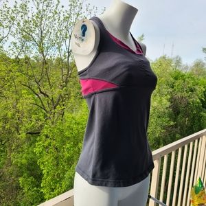 Lululemon Gray & Rasberry Athletic Tank Top
